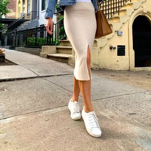 Free People Cashmere Midi Skirt with slit